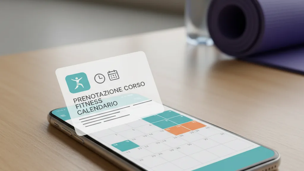 smartphone notifica prenotazione corso fitness calendario