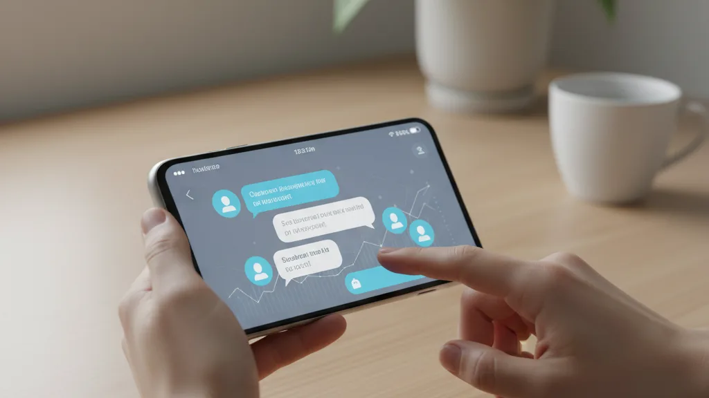 mani smartphone conversazione chatbot assistenza clienti